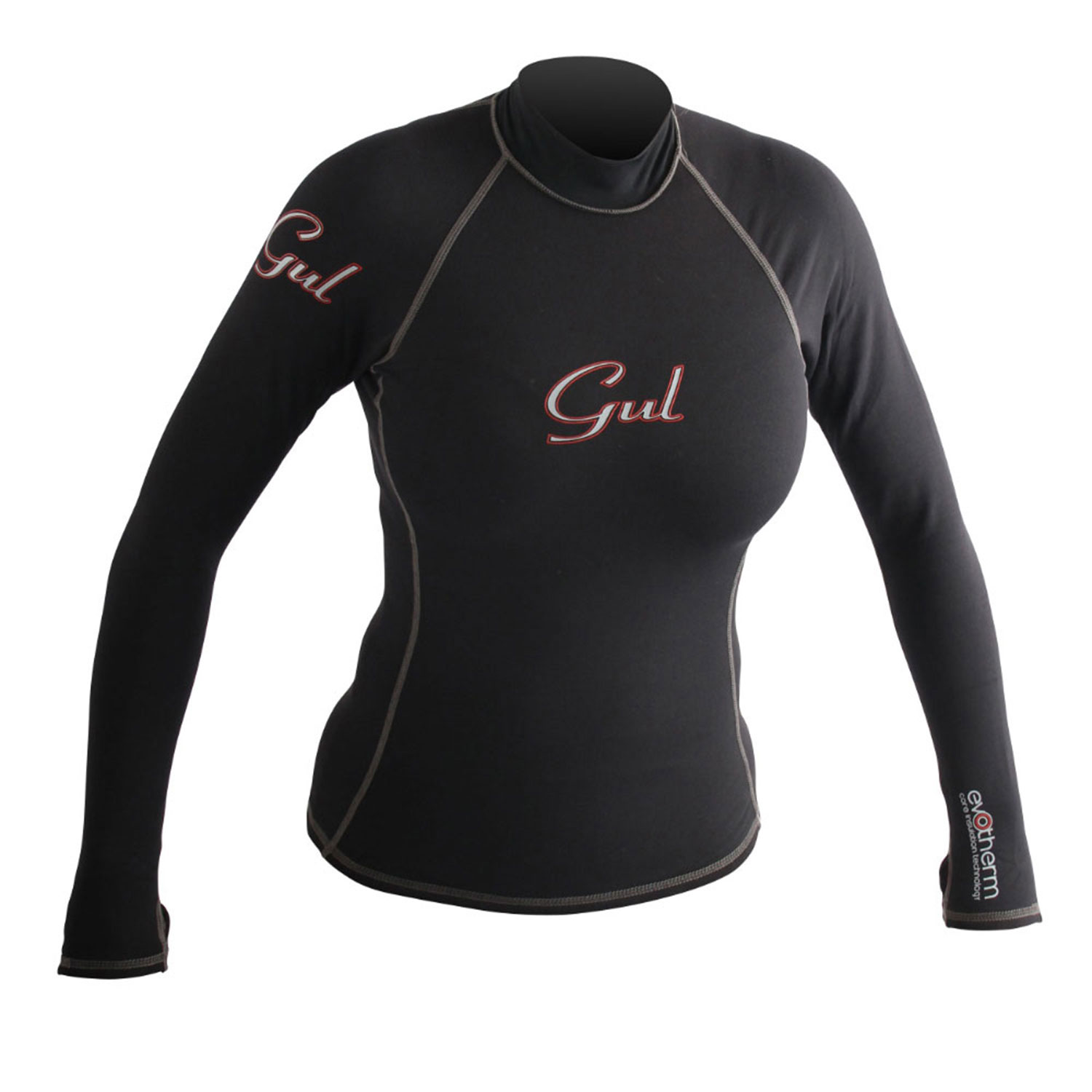 Gul Evotherm Flatlock De Manga Larga Para Mujer Rash Vest / Protectores - Negro