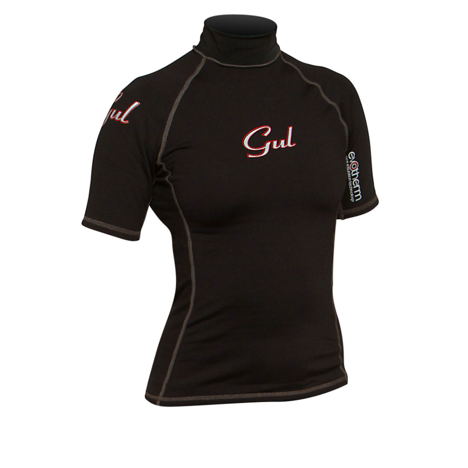 Gul Evotherm Flatlock Manga Corta Para Mujer De Rash Vest / Guardia - Negro