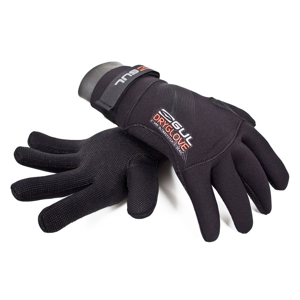 Los Guantes De Neopreno En Seco De 2,5 Mm Gul Traje De Buceo Junior - Negro / Rojo