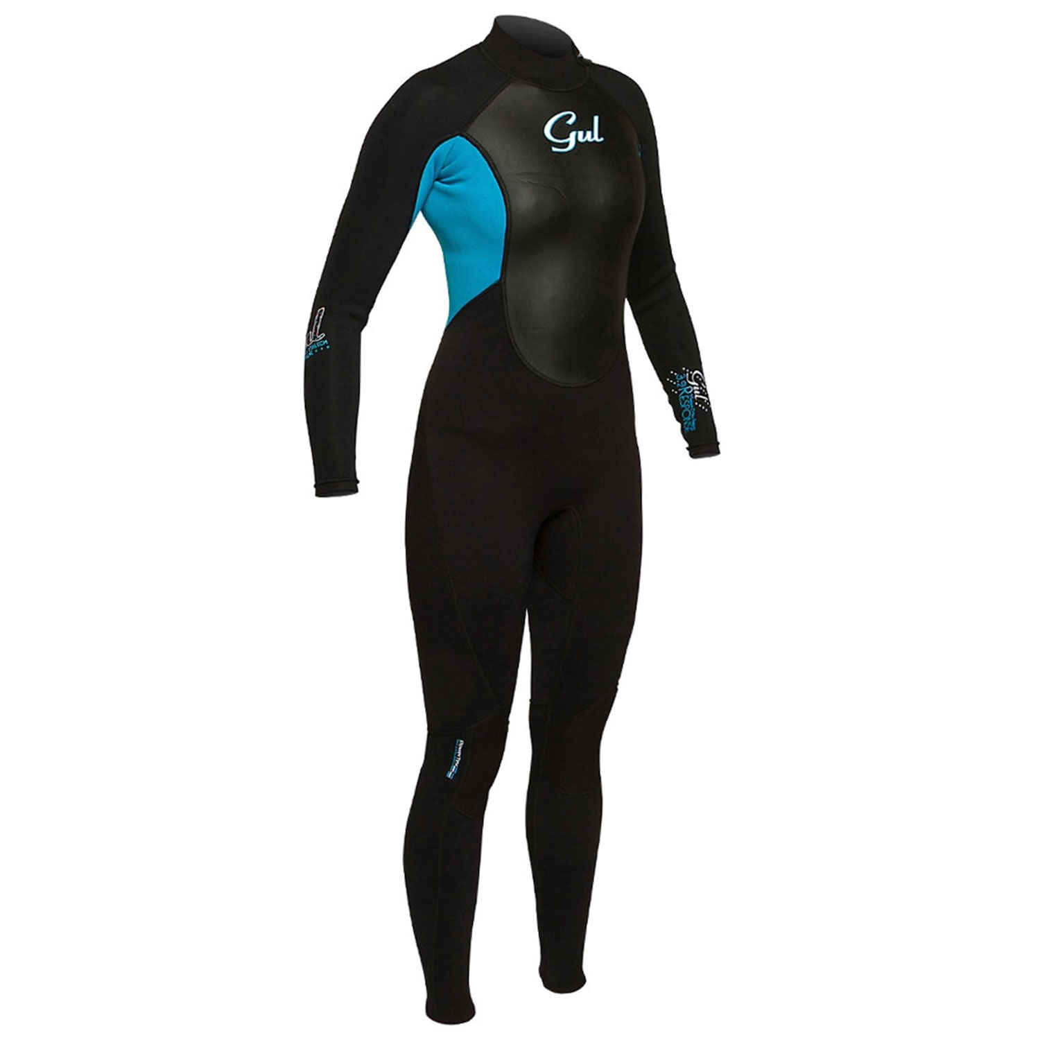 Gul Respuesta Flatlock Vapor 3 / 2Mm De Las Mujeres Traje - Negro / Turquesa