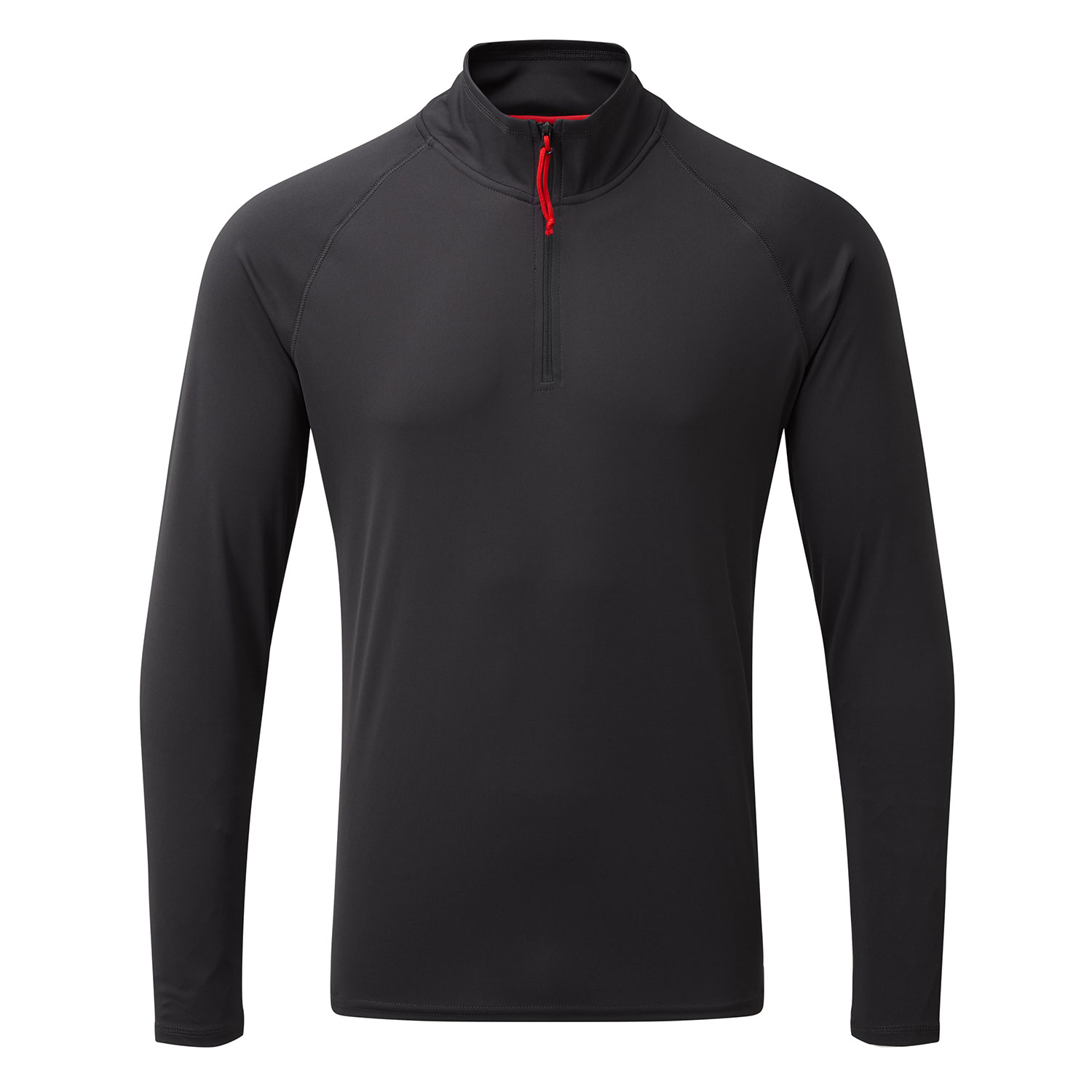 Gill Hombre Uv Tec Zip Cuello Manga Larga Tee - Carbón