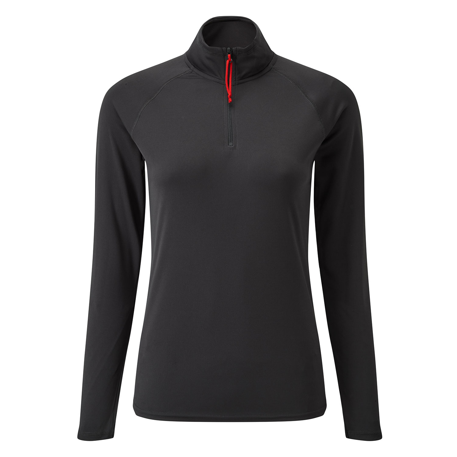 Gill Womens Uv Tec Manga Larga Con Cremallera Tee - Charcoal