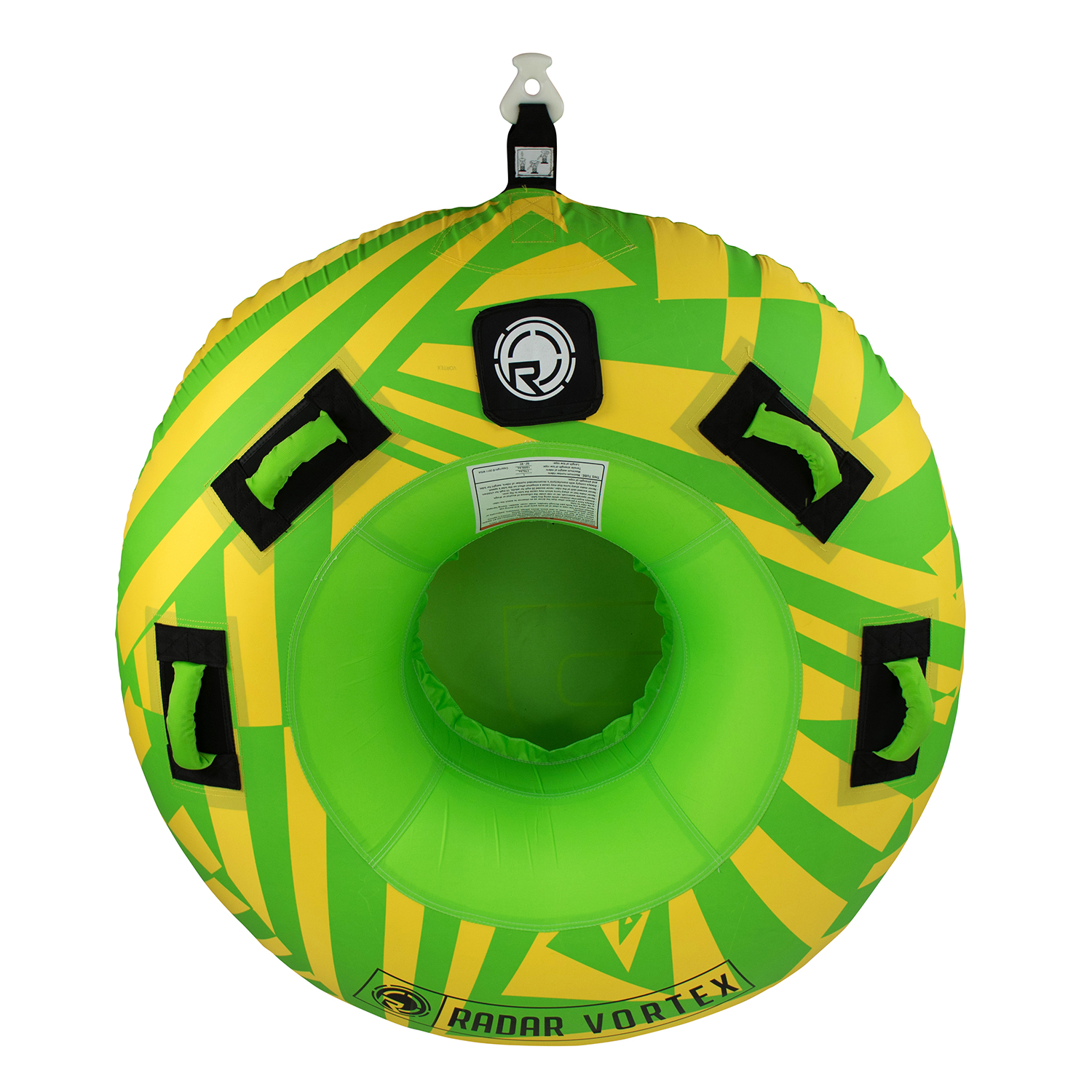 Radar Vortex Tubo Remolcable Para 1 Persona Con Cuerda - Amarillo / Verde