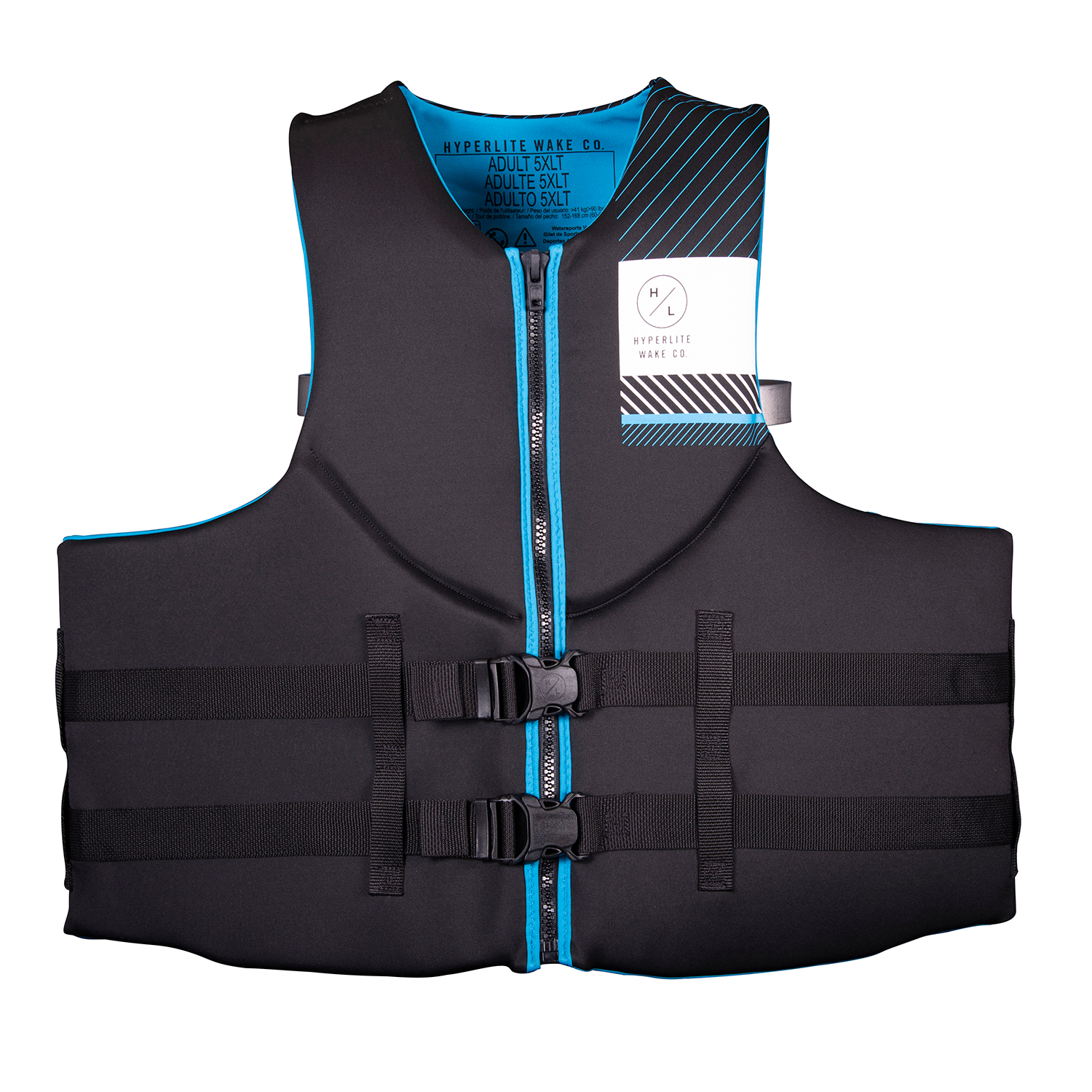 Hyperlite Mens Indy Big & Tall Neopreno Chaleco Salvavidas - Negro / Azul