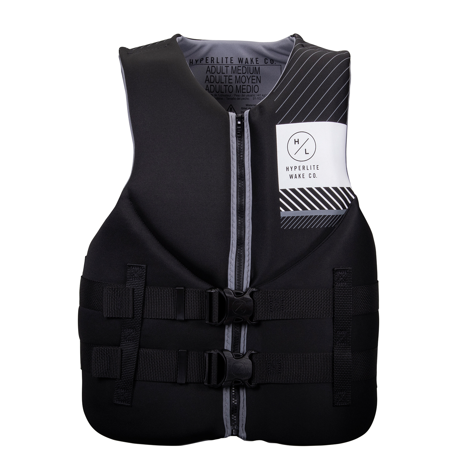 Hyperlite Chaleco Salvavidas De Neopreno Indy Para Hombre - Negro / Gris