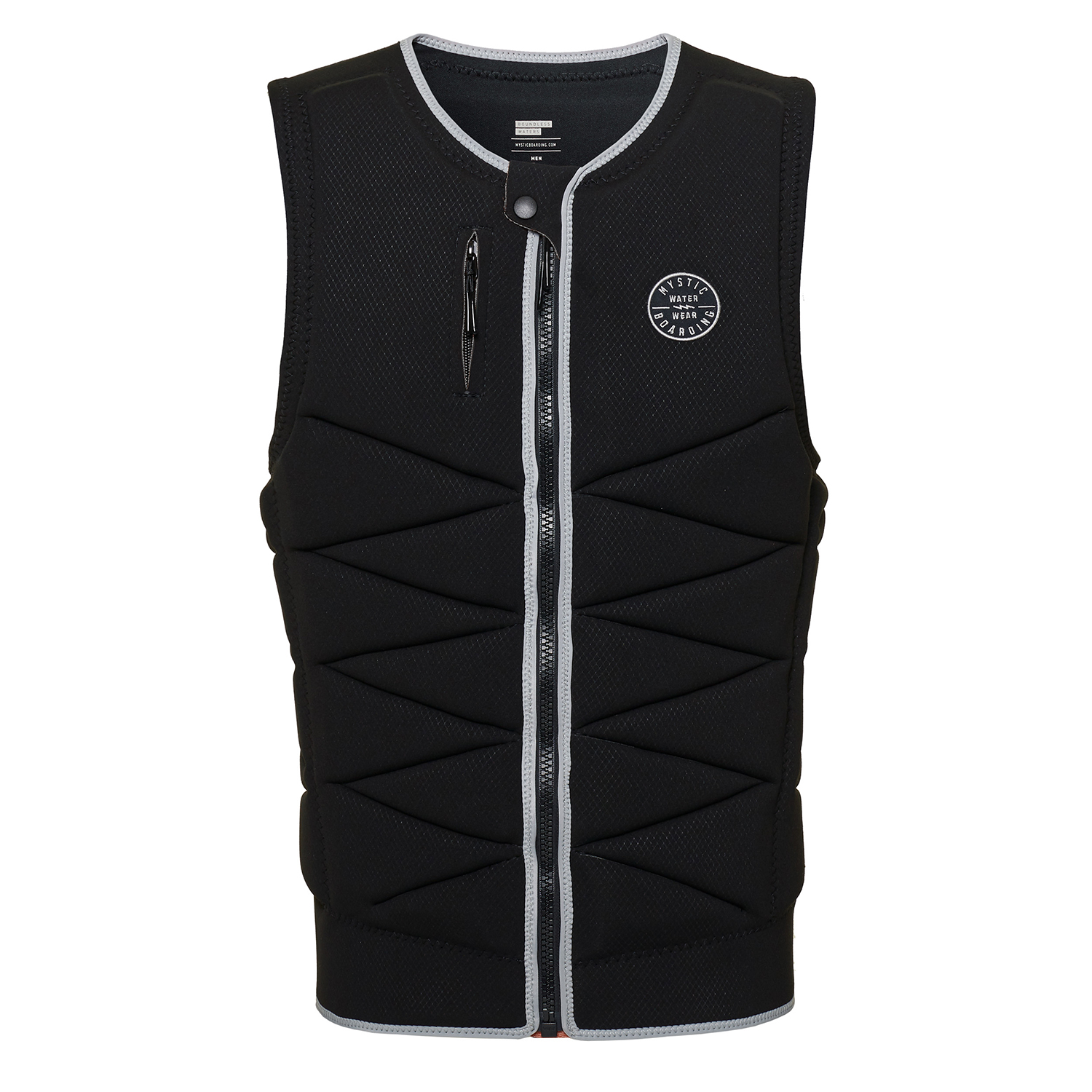 Mystic Outlaw Wake Board Chaleco De Impacto Con Cremallera Frontal - Negro 220145