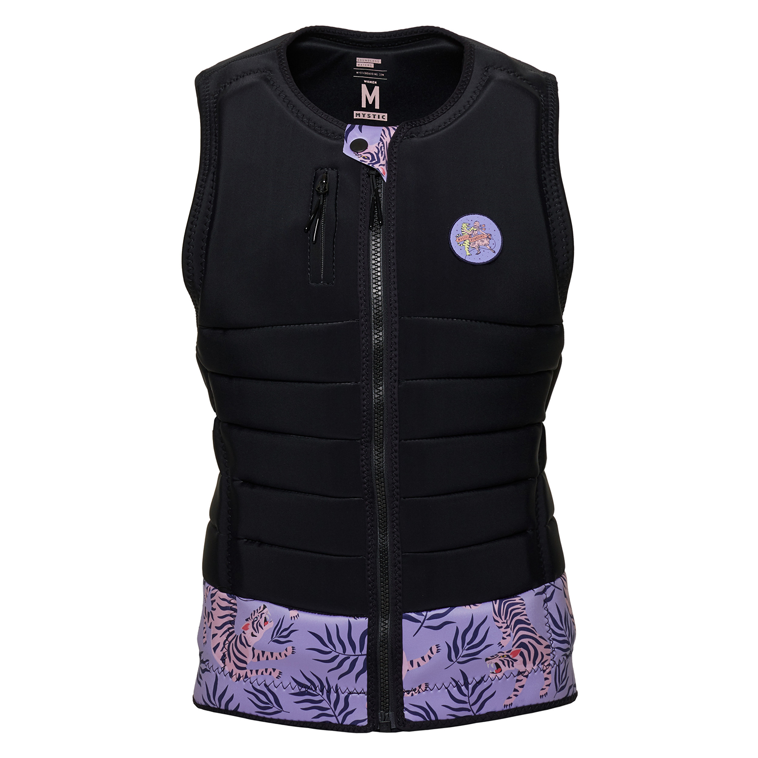 Mystic Mujeres Zodiac Wake Boarding Chaleco De Impacto Con Cremallera Frontal - Negro/púrpura