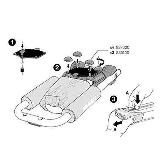 Thule Adaptadores 881 T-Track Para Hull-A-Port Canoa Kayak Carriers