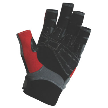 Crewsaver Verano Vela J?nior Guante Corto Del Dedo - Gre / Rojo / Negro