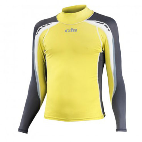 Gill Júnior Sport Uv Manga Larga Rash Vest - Bright Lime / Ash