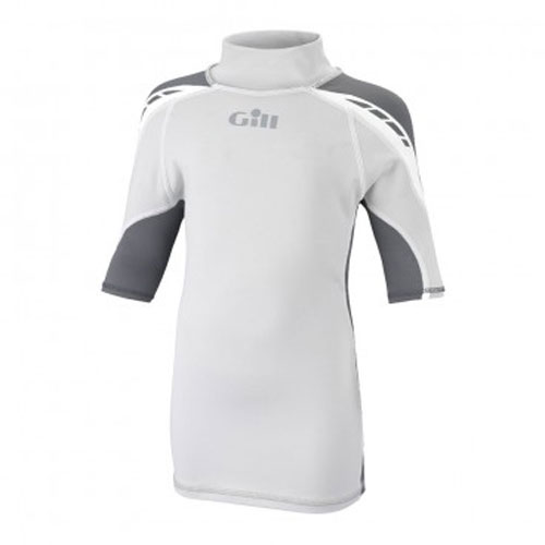 Gill Junior Deporte Uv Manga Corta Rash Vest - Gris Plata / Ash