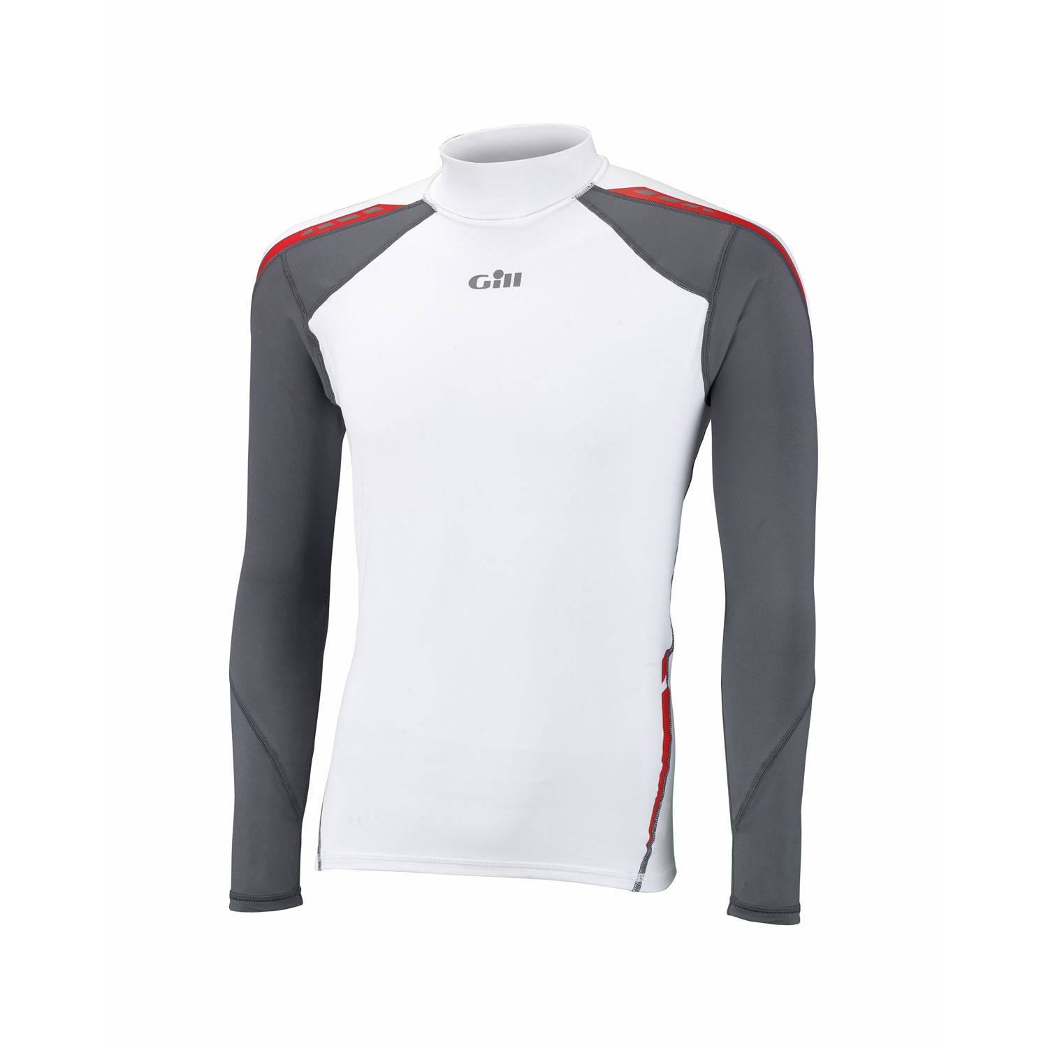Gill Mens Sport Uv Manga Larga Rash Vest - Blanco / Ash