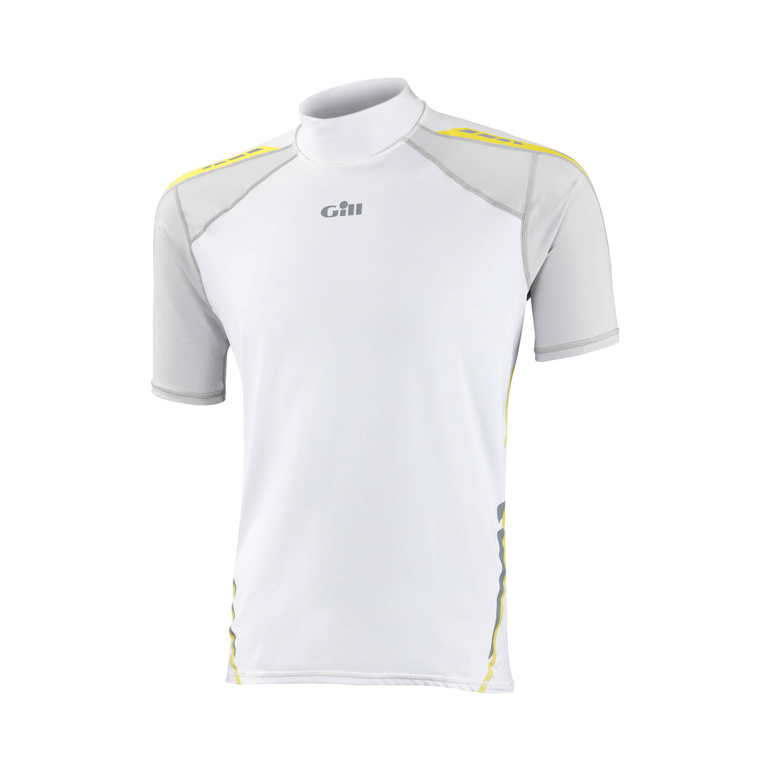 Gill Deporte Del Mens Uv Manga Corta Rash Vest - Blanco / Plata