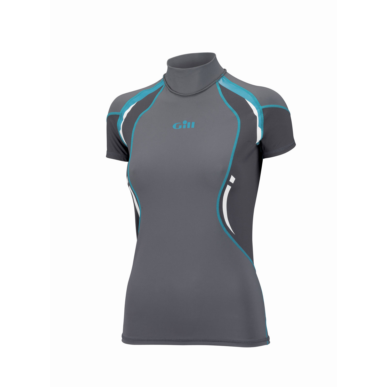 Gill Womens Sport Uv Manga Corta Rash Vest - Ash / Grafito