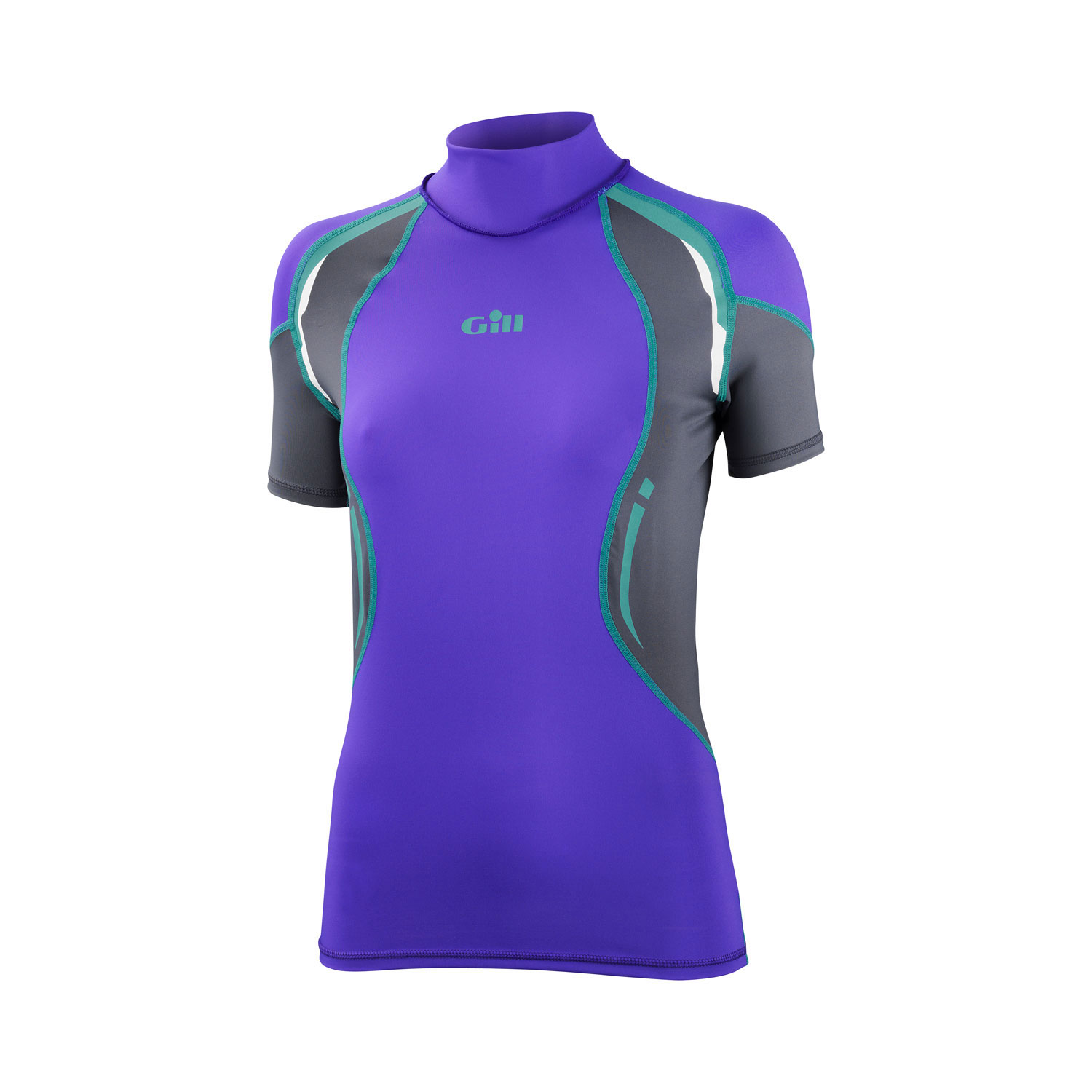 Gill Womens Sport Uv Manga Corta Rash Vest - Púrpura / Ash