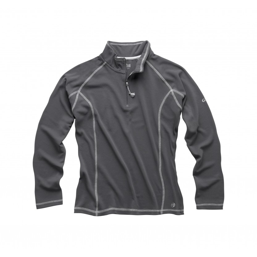 Gill Para Mujer Uv Tec De Cuello Largo De La Manga De La Camiseta Zip - Ash
