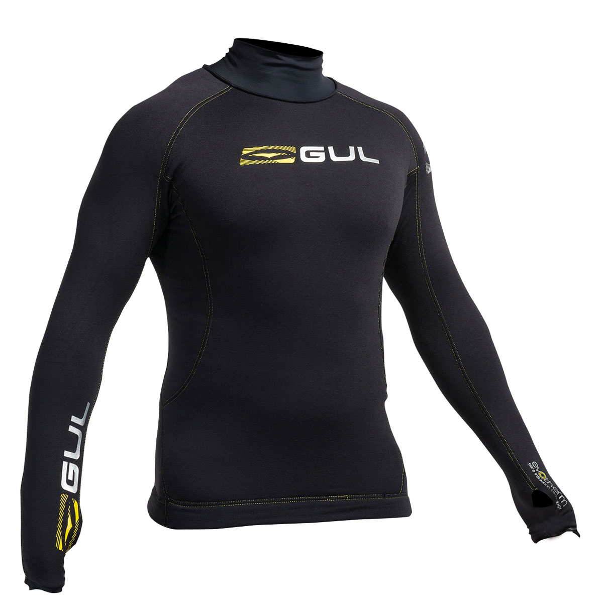 Gul Evotherm Flatlock Térmica De Manga Larga Rashguard - Negro / Negro