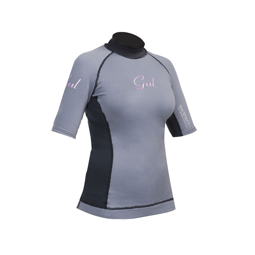 Gul Evotherm Flatlock Para Mujer De Manga Corta Rash Guard 2015 - Gris / Negro