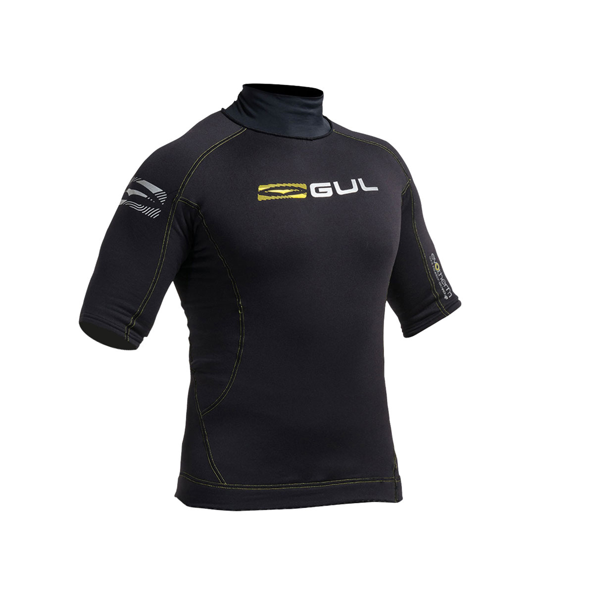 Gul Evotherm Flatlock Manga Corta Rashguard - Negro / Negro