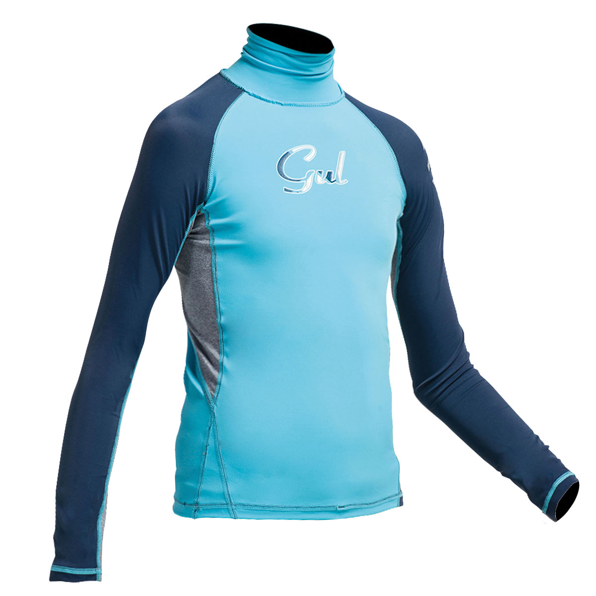 Gul Júnior Flatlock Manga Larga Rashguard - Turquesa / Azul Marino