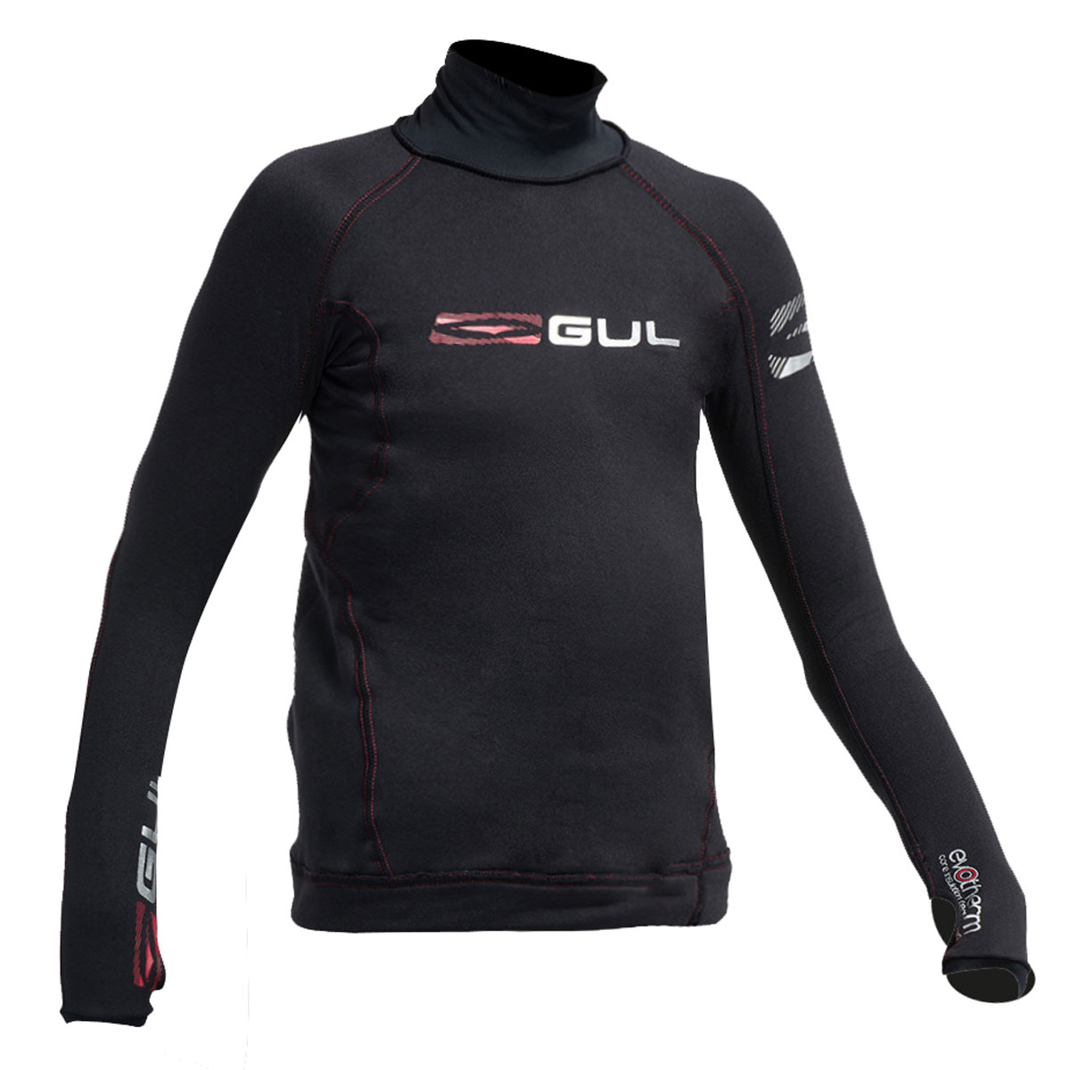 Gul Júnior Flatlock Térmica De Manga Larga Rashguard - Negro / Negro
