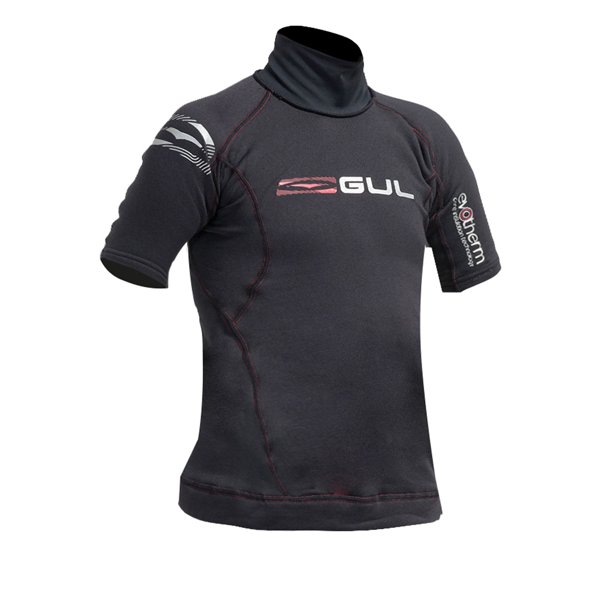 Gul Júnior Flatlock Térmica De Manga Corta Rashguard - Negro / Negro