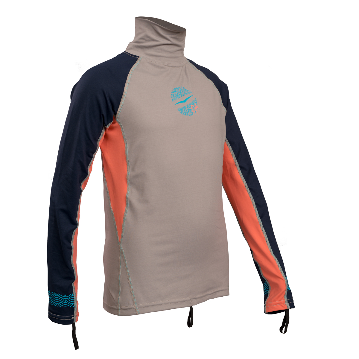 Gul Junior Girls Manga Larga Rashvest - Plata / Coral
