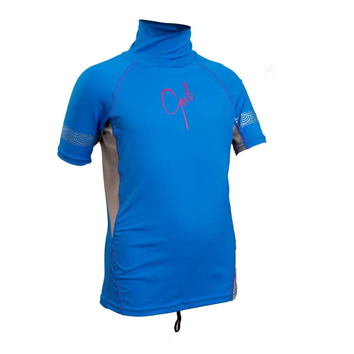 Gul Junior Girls Manga Corta Rashvest - Azul / Plata