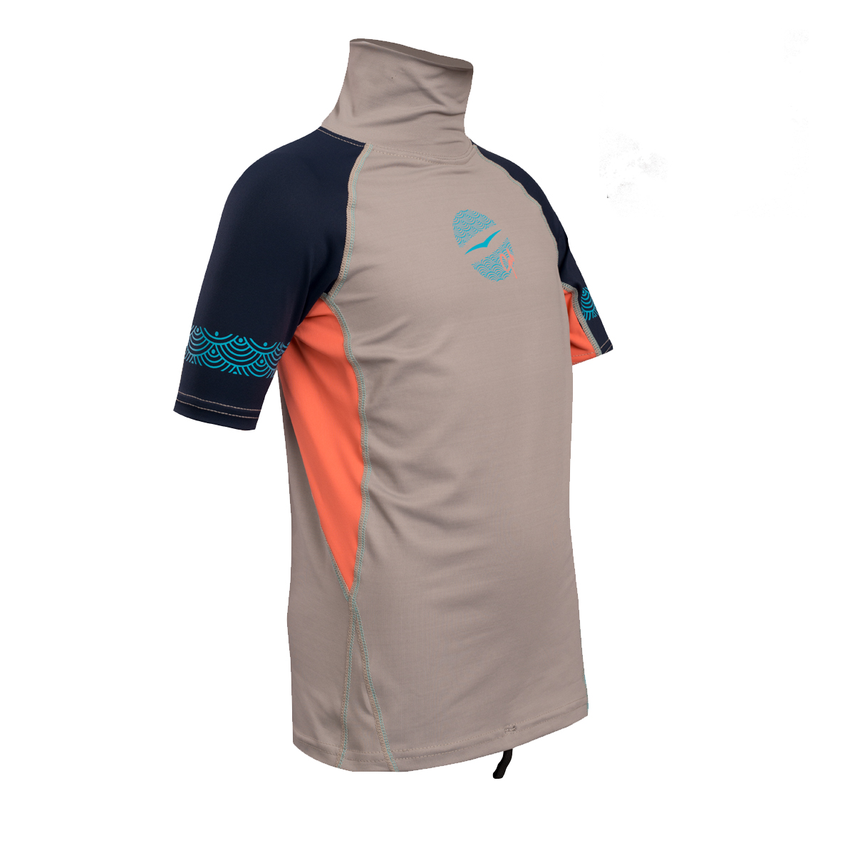 Gul Junior Girls Manga Corta Rashvest - Plata / Coral