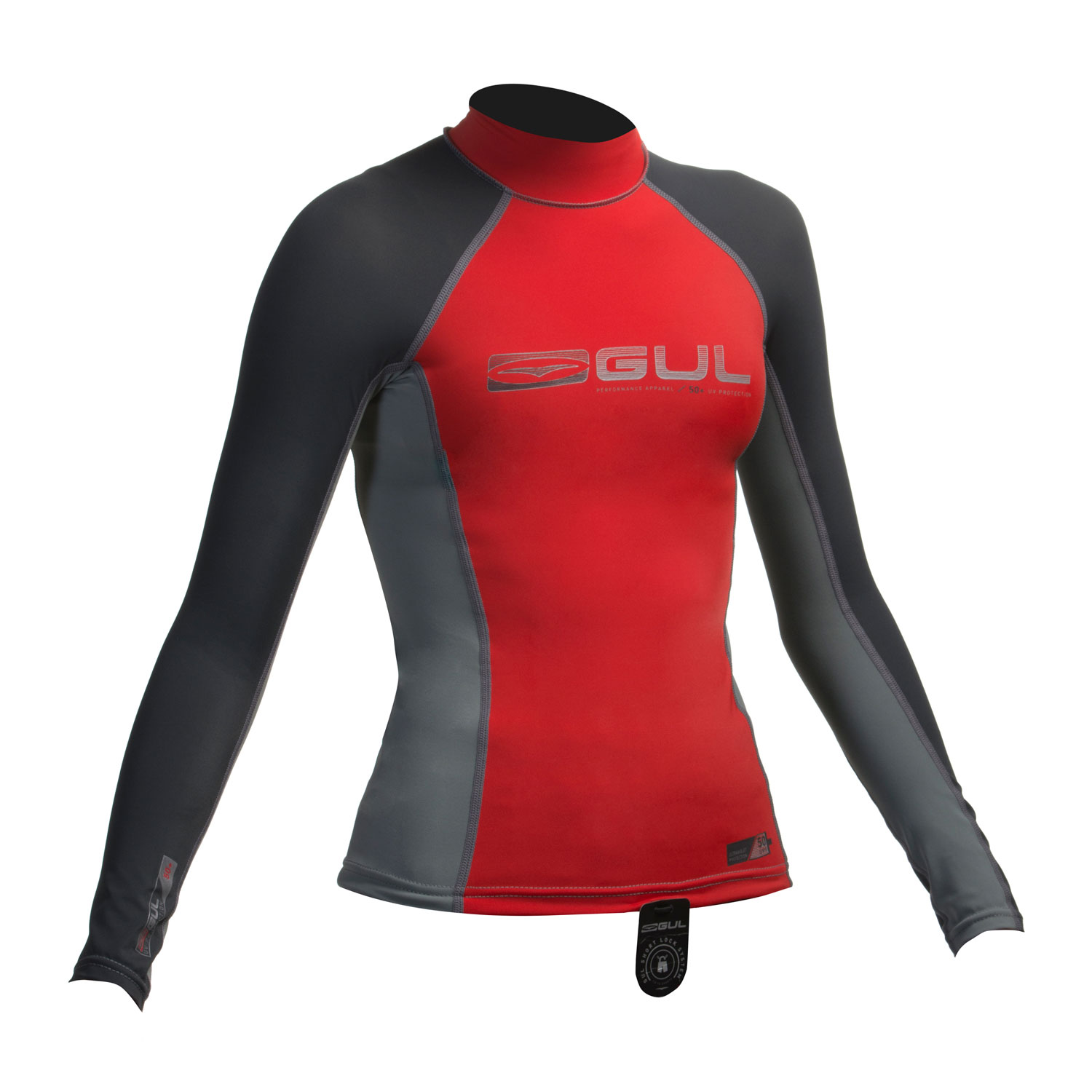 Gul Júnior Manga Larga Rashguard - Rojo / Gris Oscuro