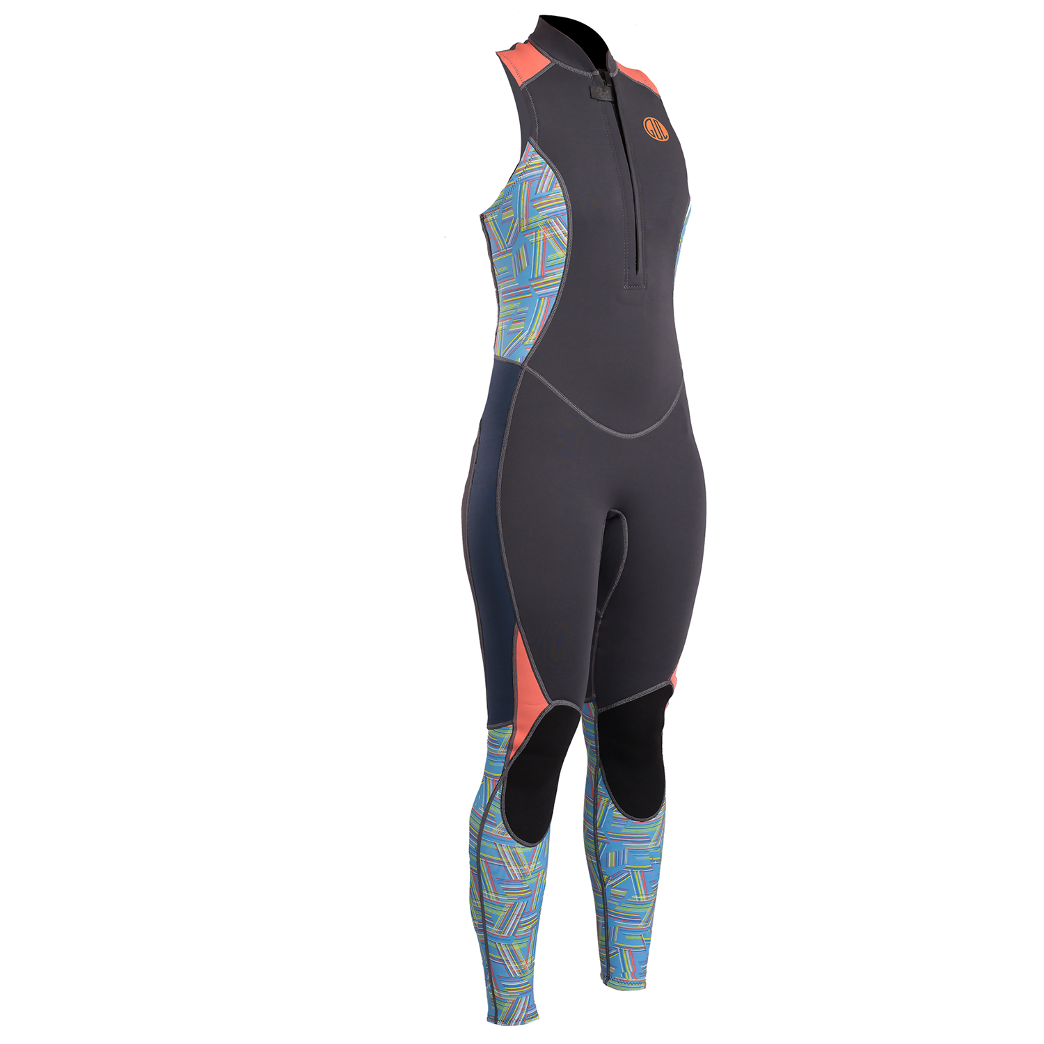 Gul Ladies Surflite 2Mm Long Jane Wetsuit - Grafito / Líneas