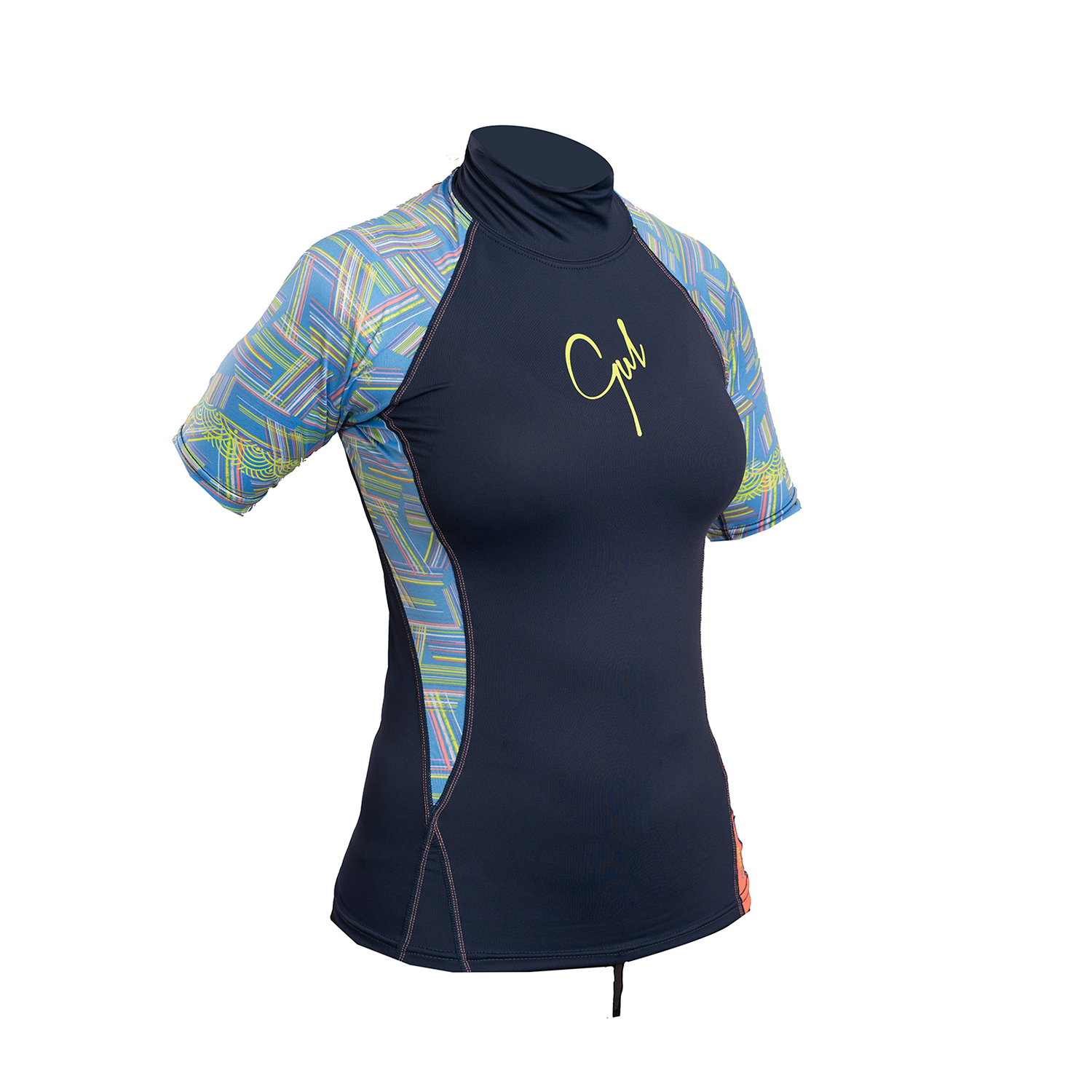 Gul Ladies Swami Manga Corta Rashvest - Azul Marino / Líneas
