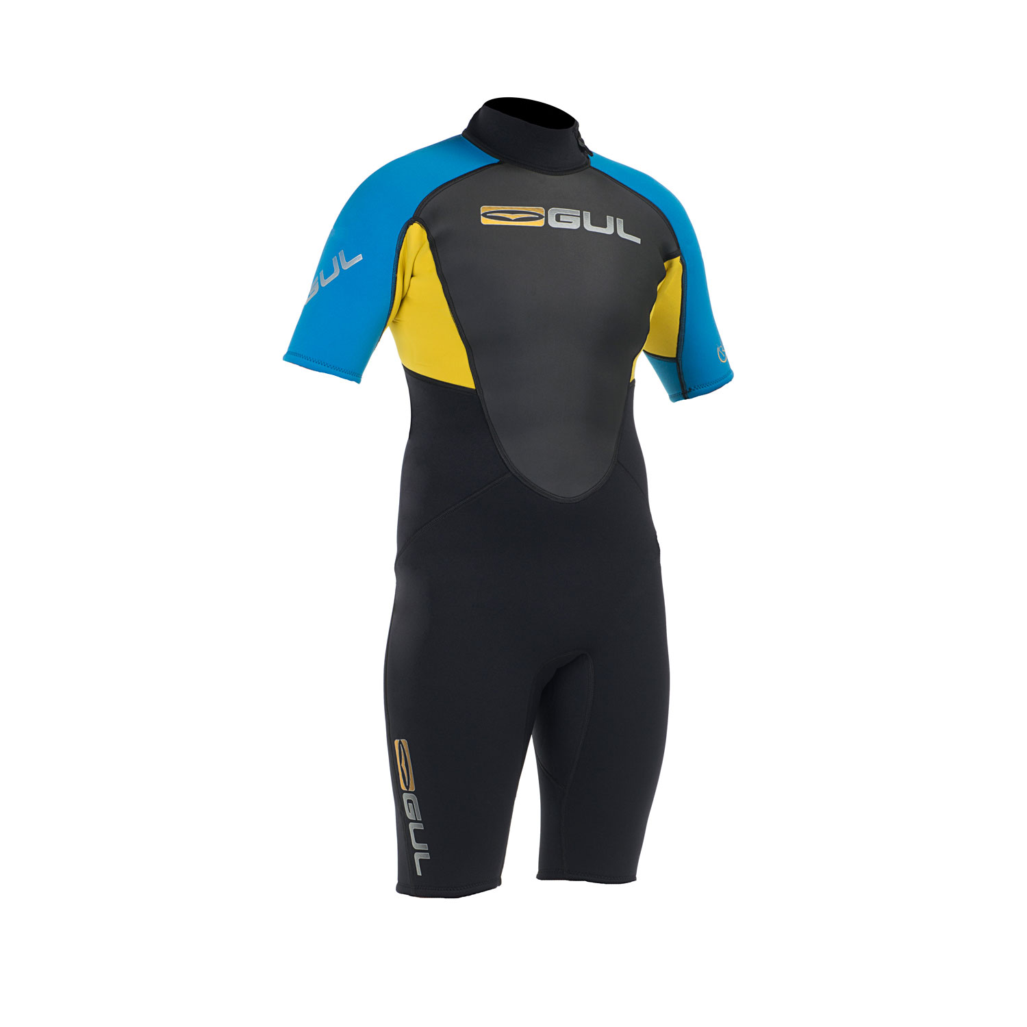 Gul Response 3 / 2Mm Flatlock Shorty Wetsuit - Negro / Azul Eléctrico