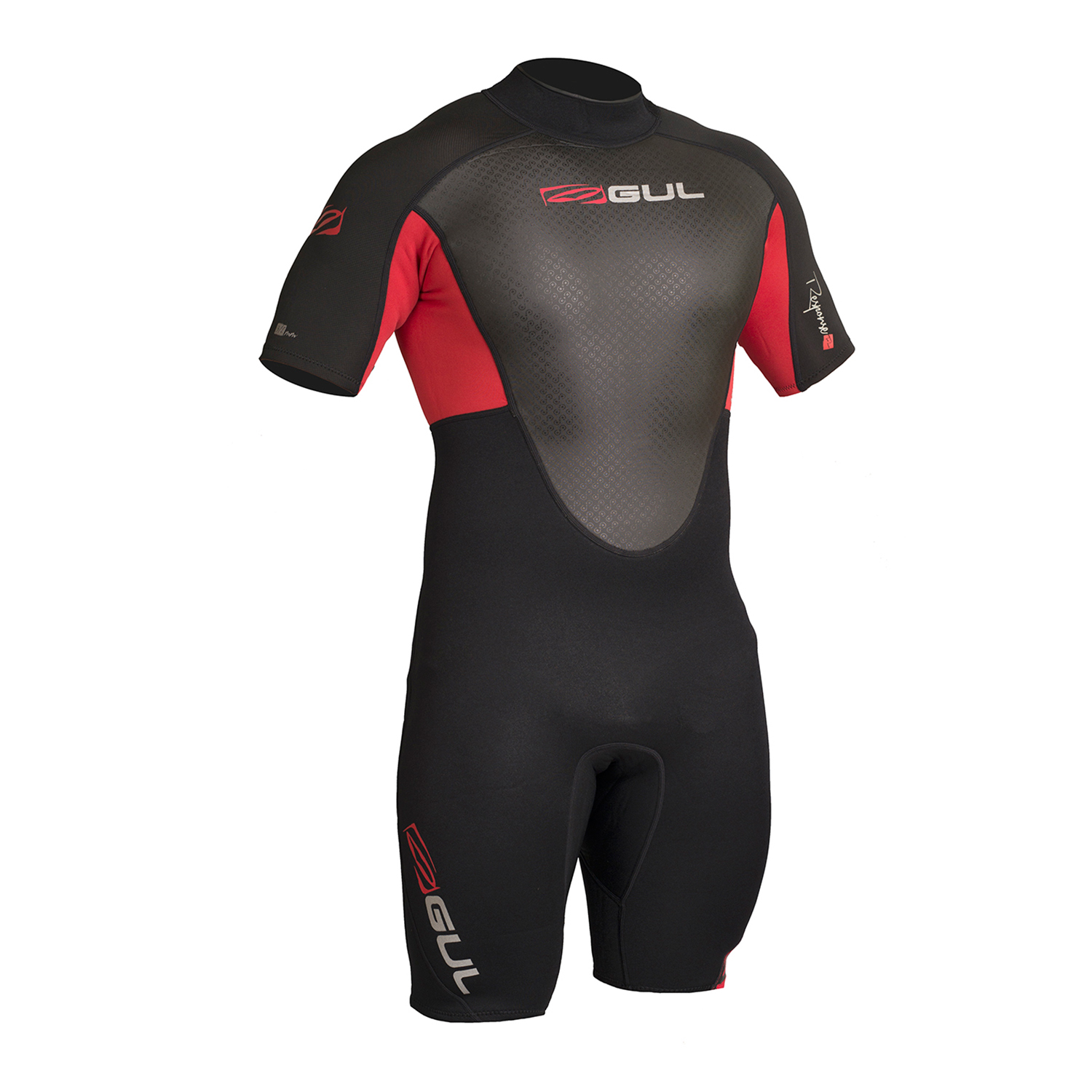 Gul Response 3 / 2Mm Flatlock Shorty Wetsuit - Negro / Rojo