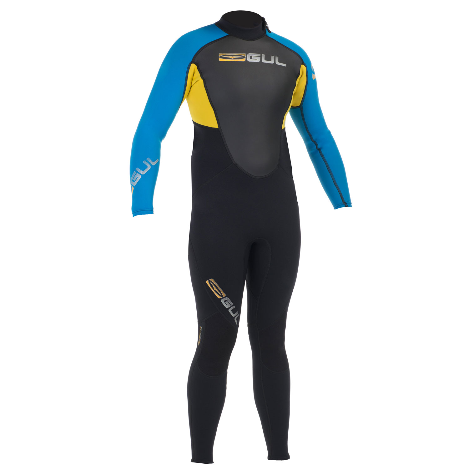Gul Respuesta 3 / 2Mm Flatlock Steamer Traje - Negro / Azul Eléctrico