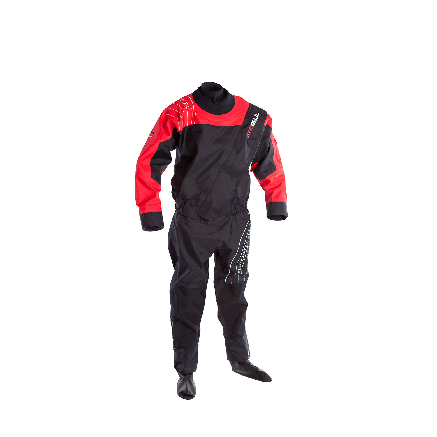 Gul Junior Shadow Postal Drysuit 2015 - Negro / Rojo
