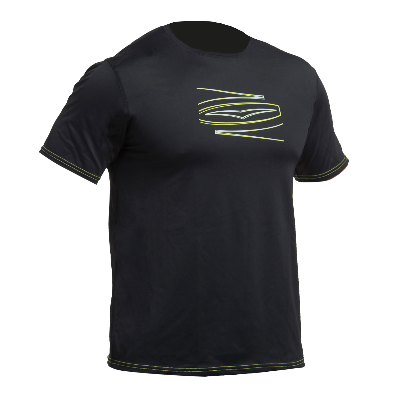 Gul Manga Corta T-Fit Camisa De Lycra - Negro