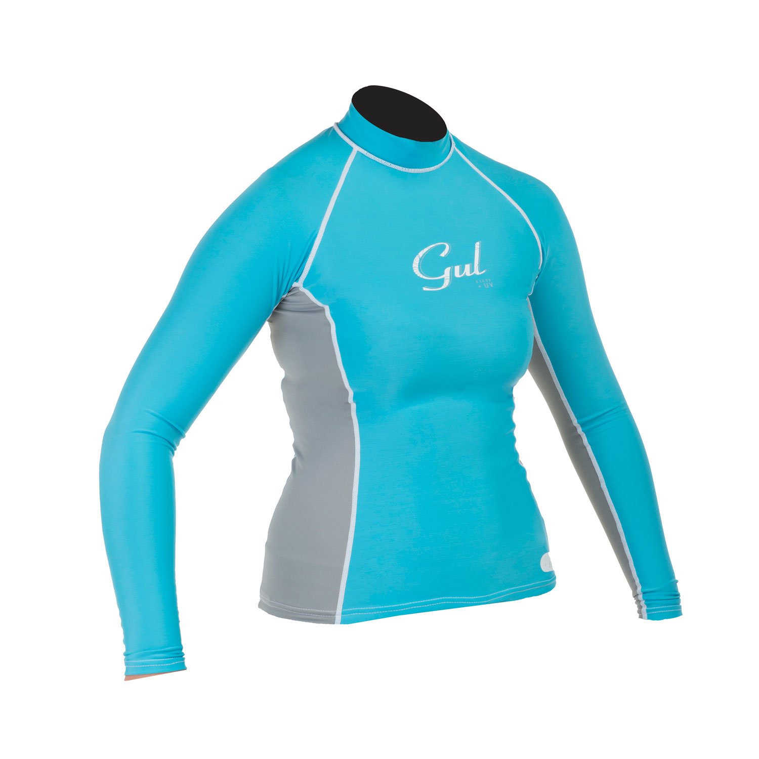 Gul Swami Para Mujer De Manga Larga Rashguard 2015 - Turquesa / Plata