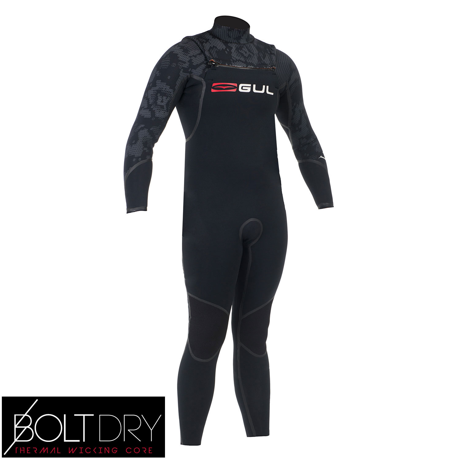 Gul Viper 3 / 2Mm De Puntada Invisible Vapor Traje 2015 - Negro