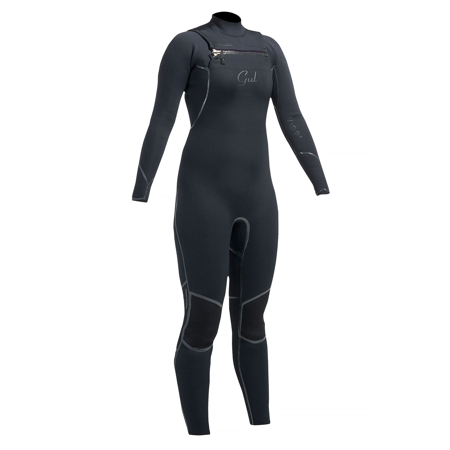 Gul Mujeres Viper 3/2 Blindstitched Pecho Zip Traje - Negro