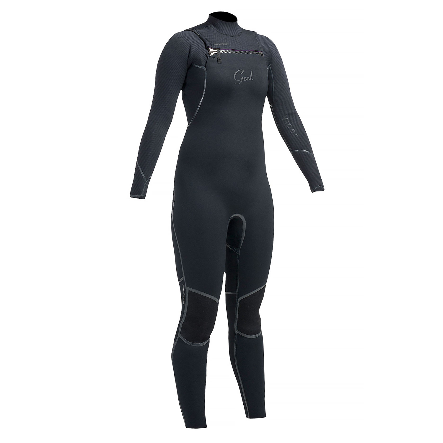 Gul Mujeres Viper 4/3 Blindstitched Pecho Zip Traje - Negro