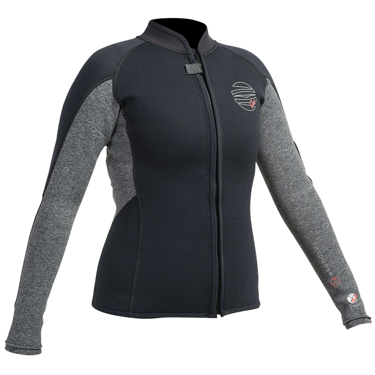 Gul Womens Response 3Mm Flatlock Wetsuit Jacket - Negro