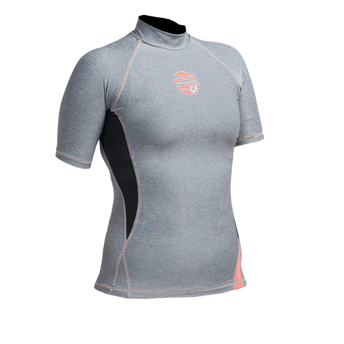 Gul Womens Swami F / L Manga Corta Rashguard - Marl / Negro
