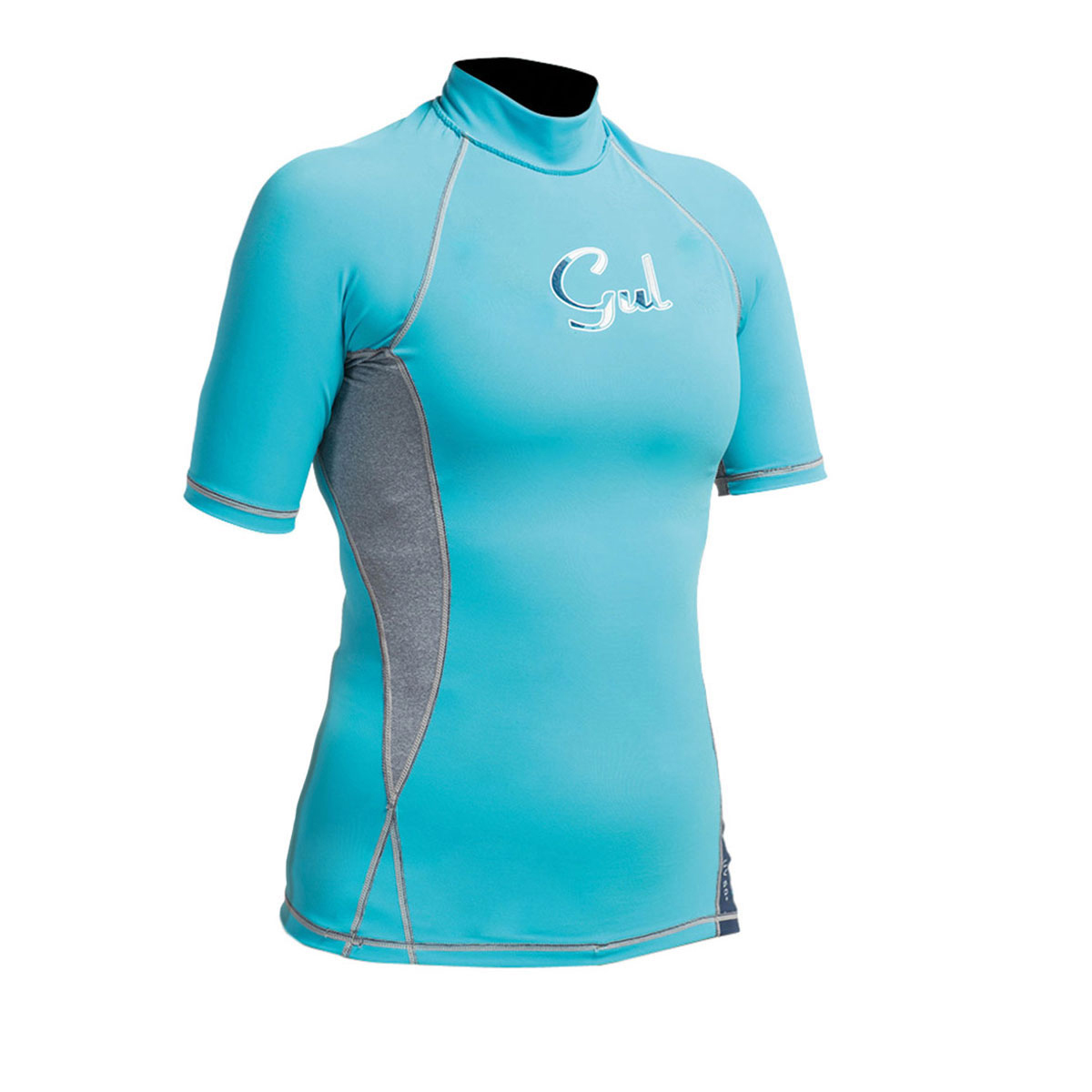 Gul Womens Swami F / L Manga Corta Rashguard - Turquesa / Marl
