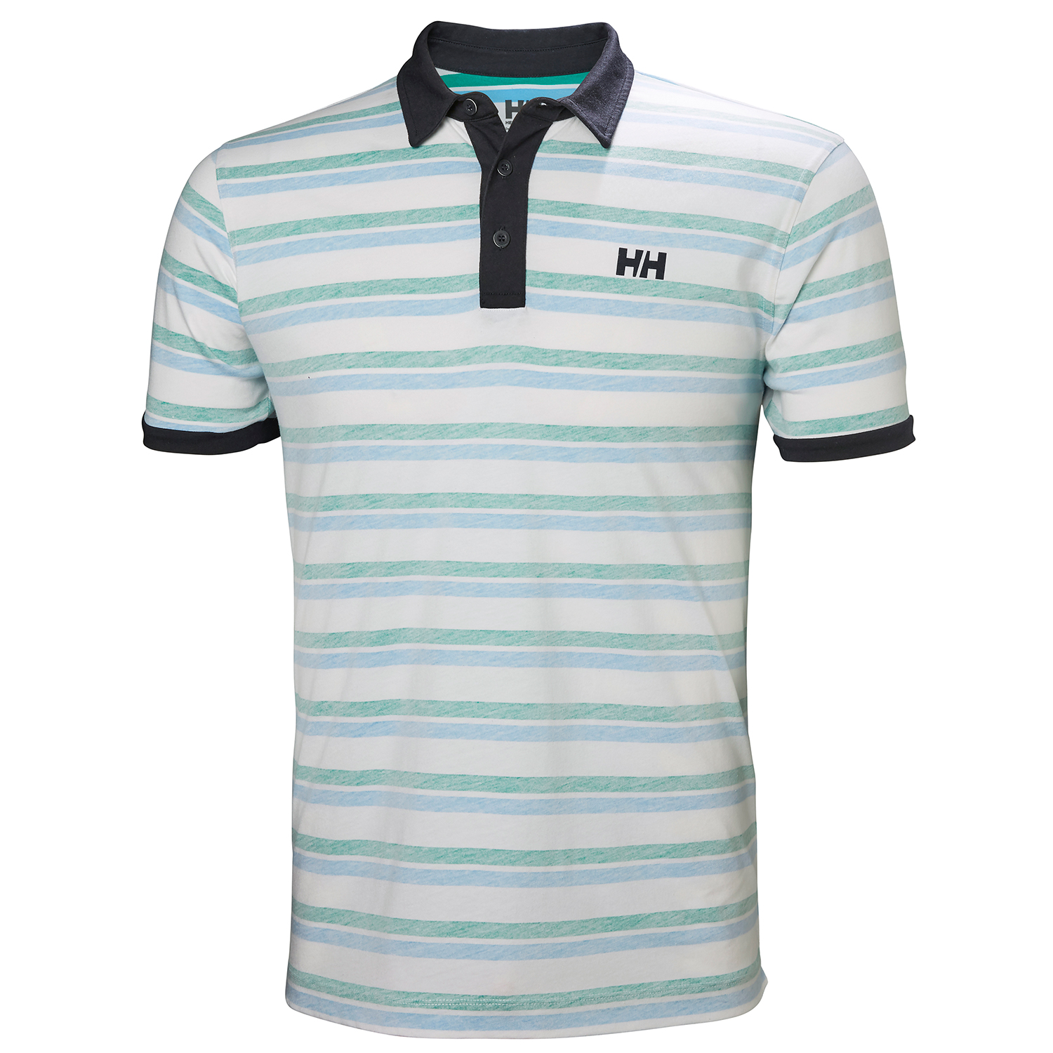 Helly Hansen Fjord Polo - Pepper Green Faded Stripes