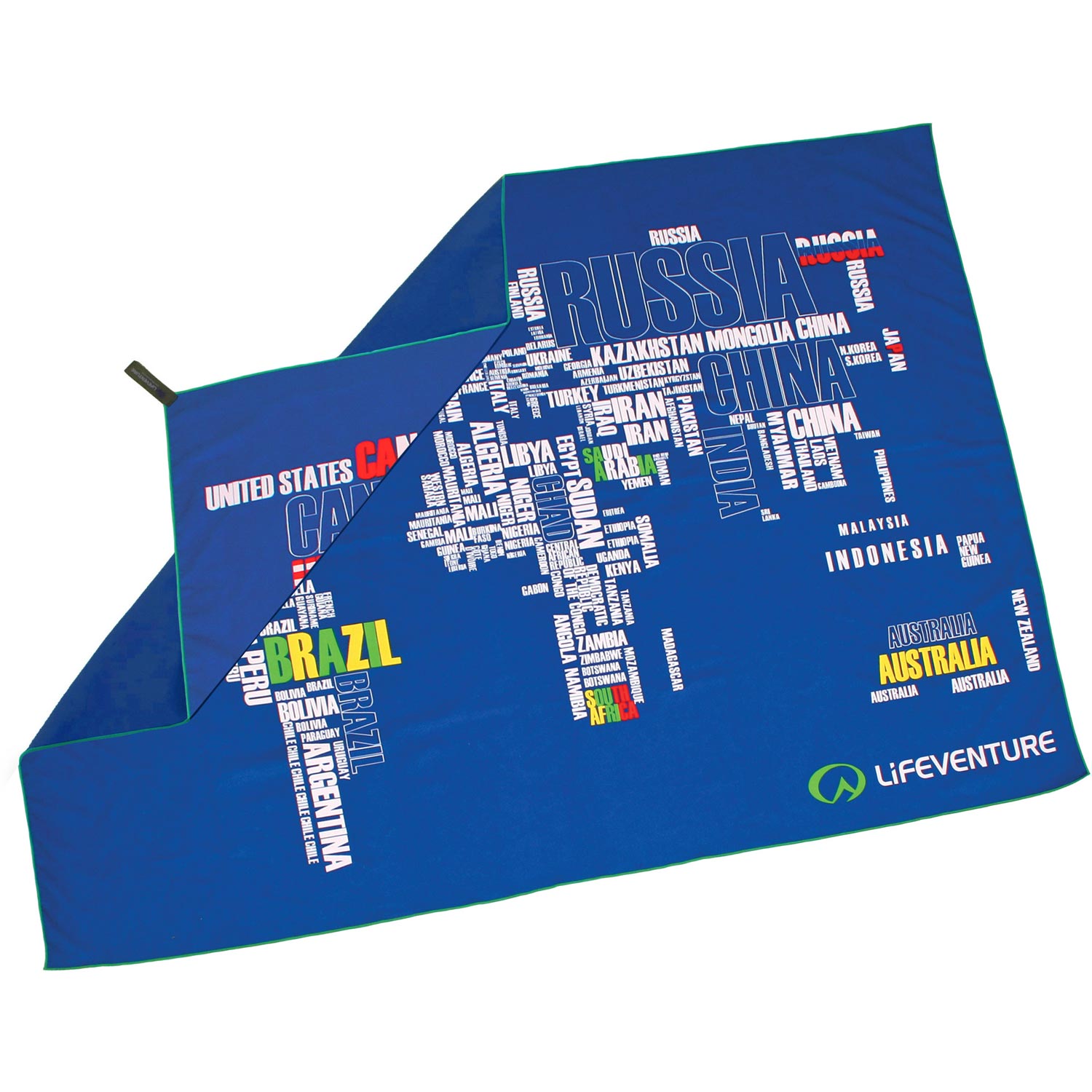 Lifeventure Softfibre Impreso Toalla Gigante - El Mundo En Palabras