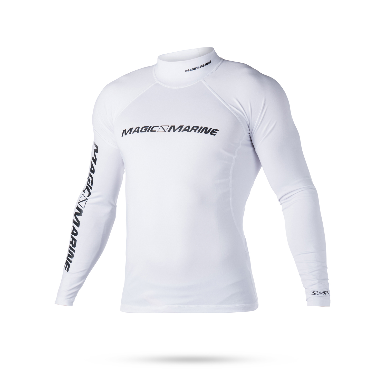 Marine Magic Cube De Manga Larga Camisa De Lycra - Blanco / Negro