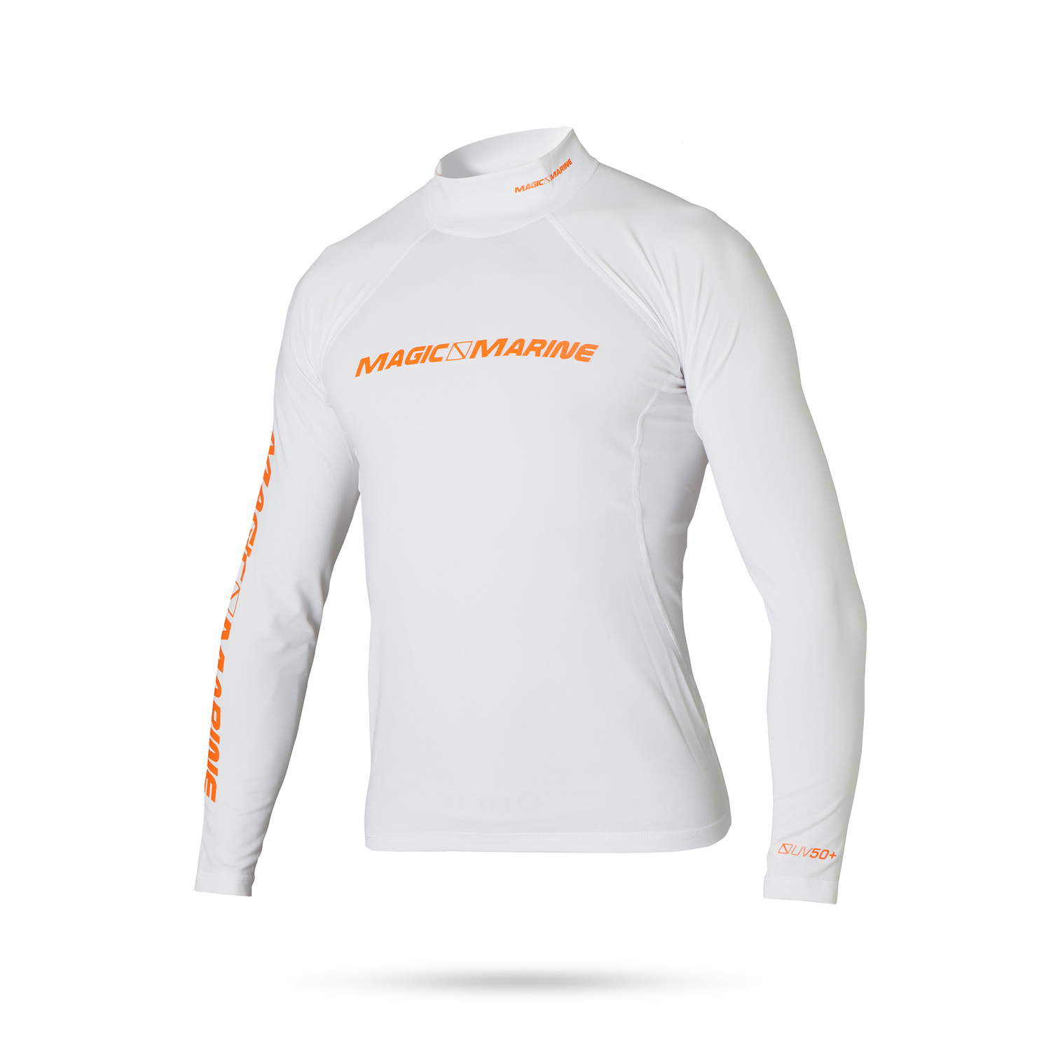 Marine Magic Cube De Manga Larga Camisa De Lycra - Blanco