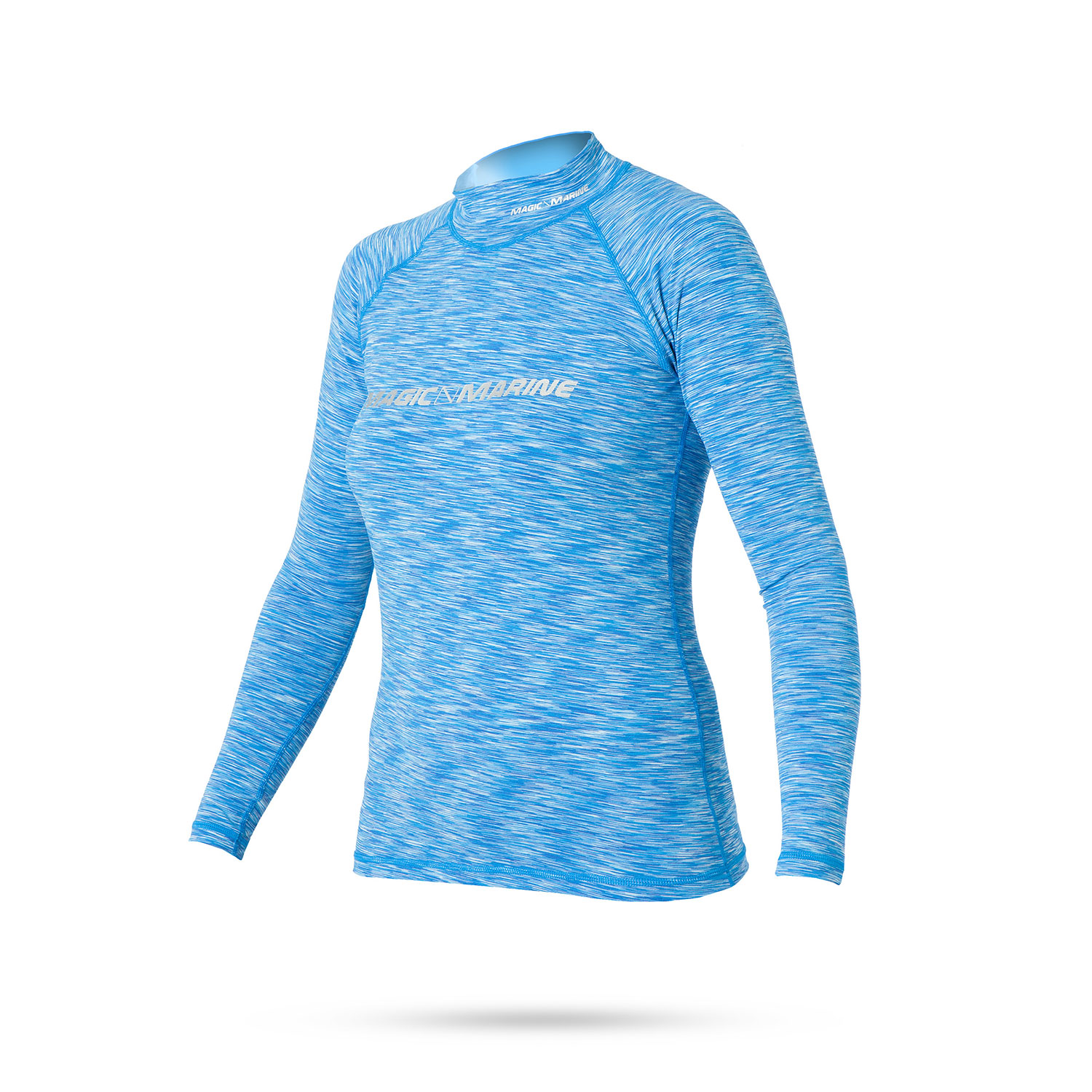 Marine Magic Cube Mujeres De Manga Larga Camisa De Lycra - Blue Flash