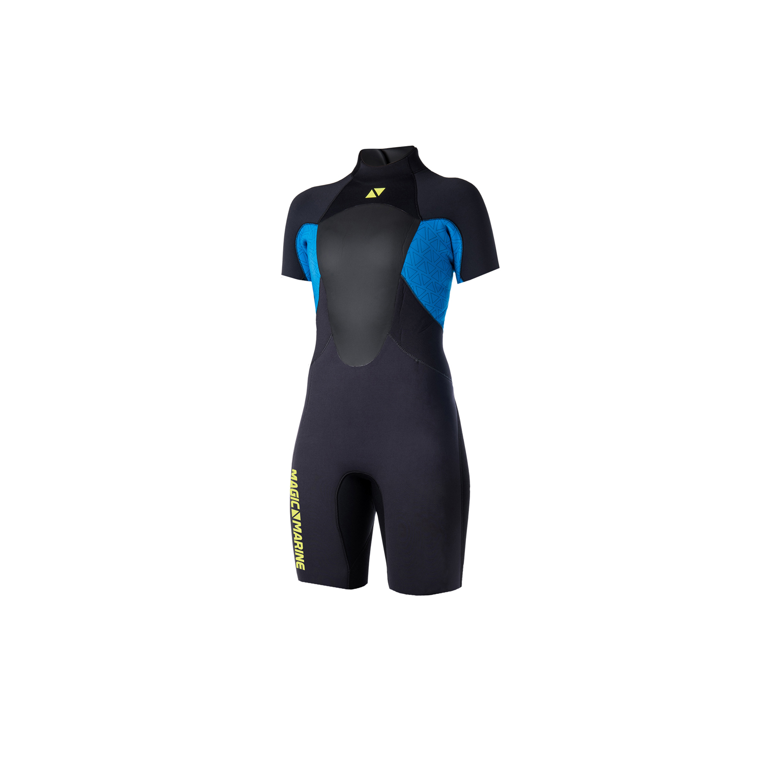 Magic Marine Womens Ultimate 3 / 2Mm Back-Zip Traje De Neopreno Corto - Azul
